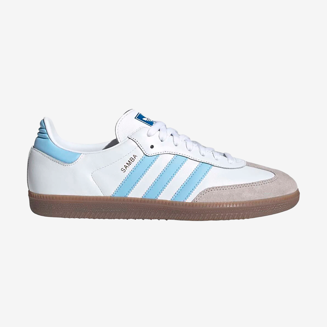 Adidas Samba OG Cloud White Light Blue & OG Burgundy