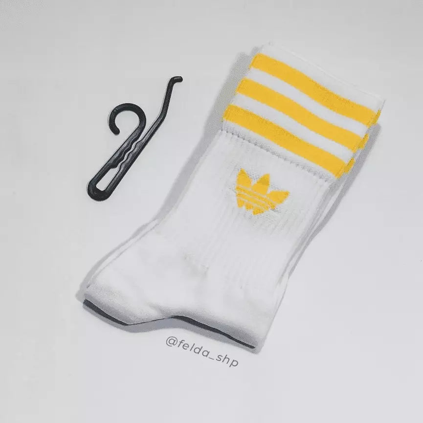 Medias blancas tres franjas blanca/amarilla | Unisex
