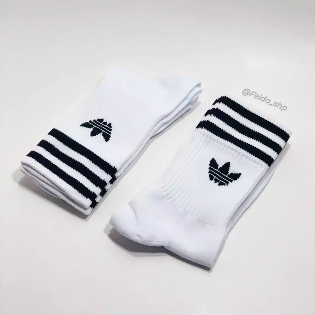 Medias blancas tres franjas blanca/negra | Unisex