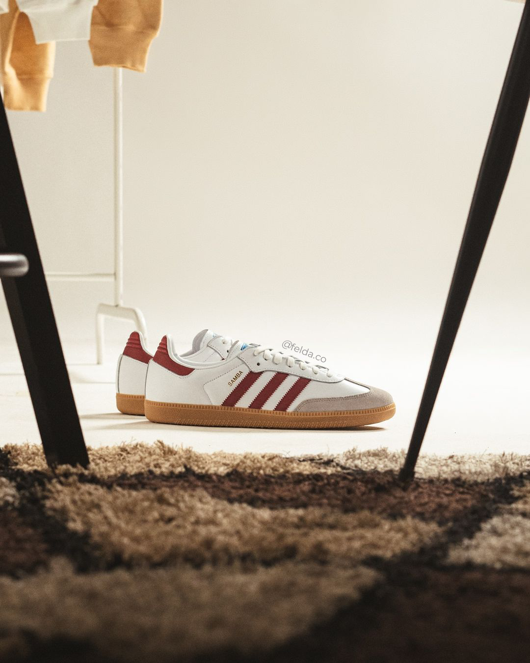 Adidas Samba OG Cloud White Light Blue & OG Burgundy