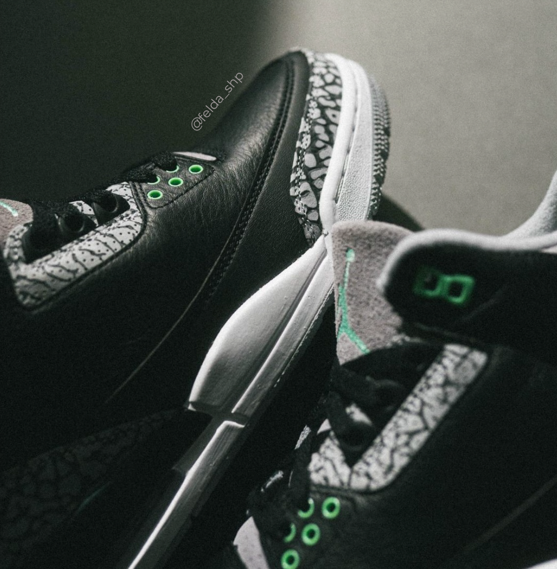 Nike Air Jordan Retro 3 Green Glow