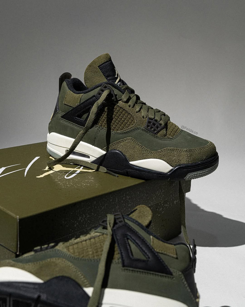 Nike Air Jordan Retro 4 Olive Green Gs