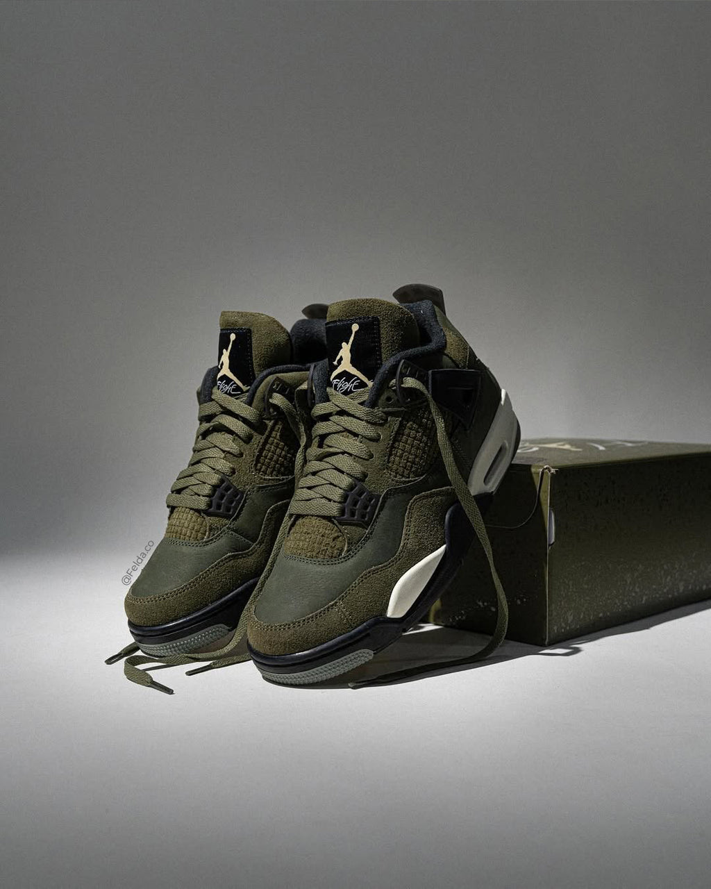 Nike Air Jordan Retro 4 Olive Green Gs