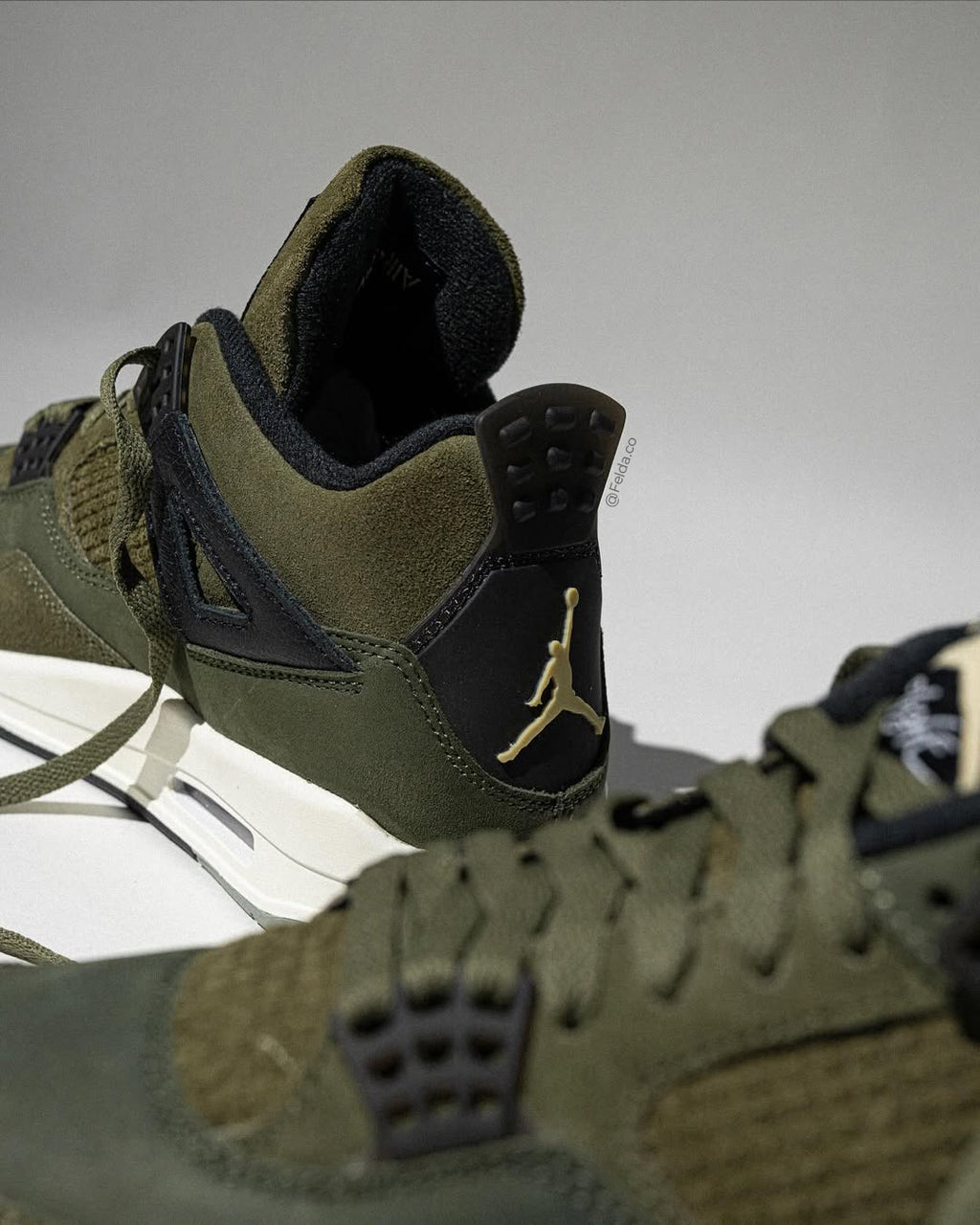 Nike Air Jordan Retro 4 Olive Green Gs