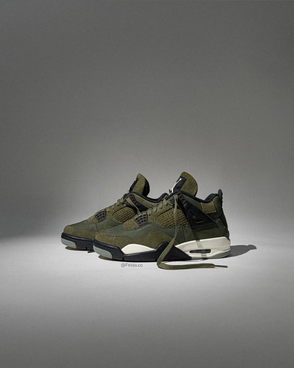 Nike Air Jordan Retro 4 Olive Green Gs